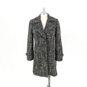 Cabi Tweed Coat Gray M wool blend single breasted preppy winter preppy classic